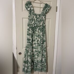 Max Studio Kids Dress in Forest Green and Cream